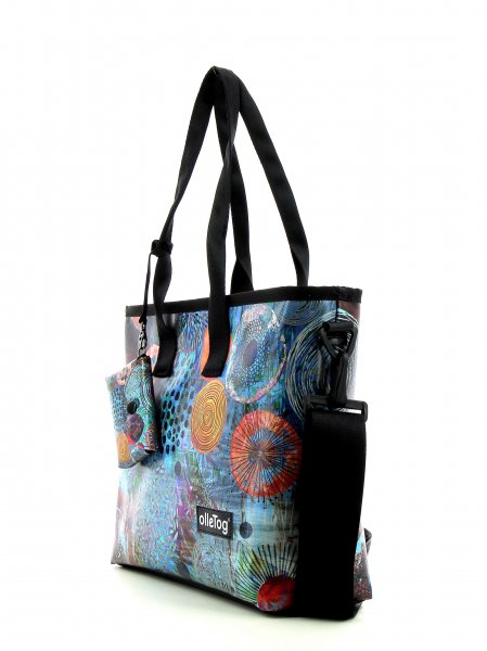Shopping bag Völlan Vogtland colorful, abstract, blue, red, orange, circles, patchwork