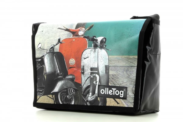 SALE messenger bag Eppan - Platz Vespa, scooter, Italy, orange, turquoise, retro,