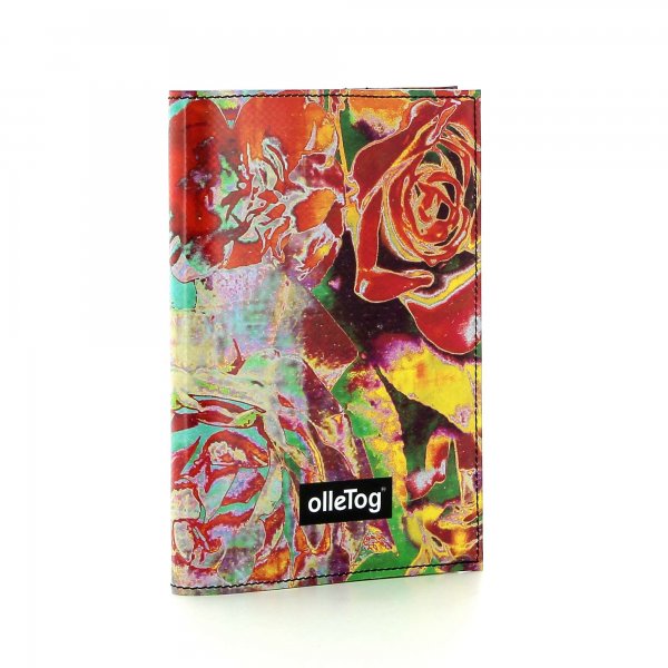 Notebook Laas - A6 Fuehrnmann Roses, red, turquoise, fuchsia, flowers
