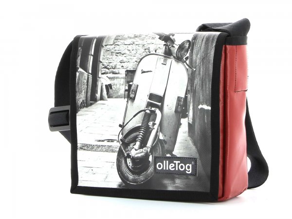 Messenger bag Glurns Goller motorcycle, vespa, retro, vintage, white, black