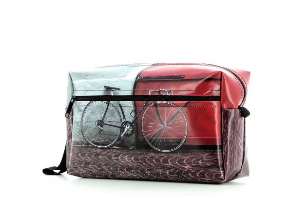 Toiletry bag Naturns Zara racing bicycle, red door, pavement cubes