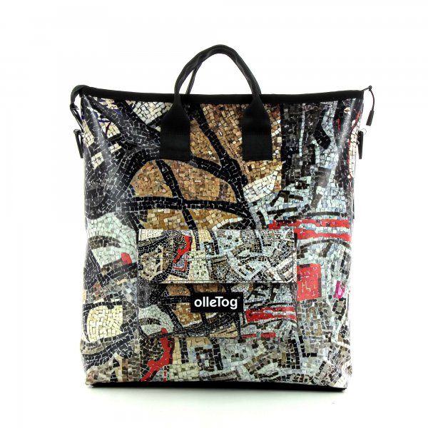 Backpack bag Pfalzen Fuchsberg Mosaic, brown, black, grey, wall, stone
