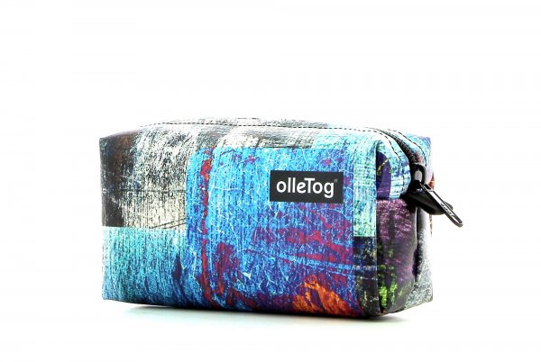 Cosmetic bag Burgstall Seilbahn Surfaces, blue, lilla, grey, orange, colourful