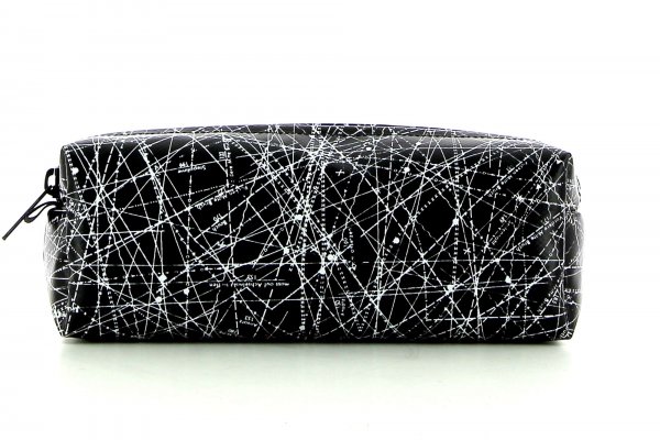 Pencil case Rabland Montog black, white, lines, fonts, two-colour, starry sky