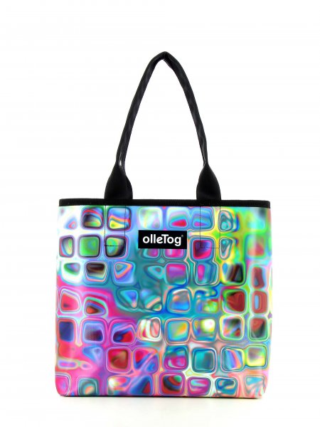 Shopping bag Kurzras Talfer geometric, abstract, colorful, pink, blue, white