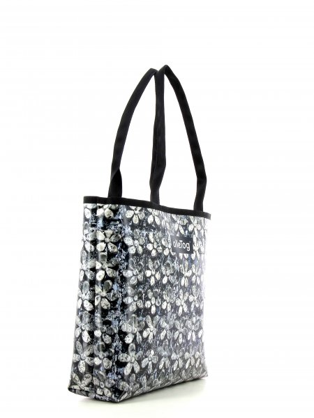 Shopping bag Kurzras Elsler flowers, gray, black