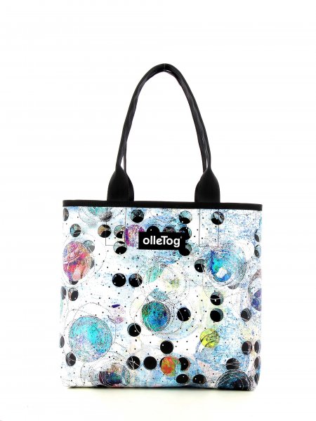 Shopping bag Einkaufstaschen Kurzras - Furgl Circles, dots, light, blue, white