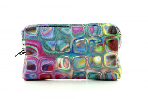 Cosmetic bag Steinegg Talfer geometric, abstract, colorful, pink, blue, white