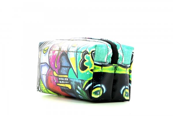 Cosmetic bag Burgstall Karpov Abstract, colourful, green, turquoise, white, comic