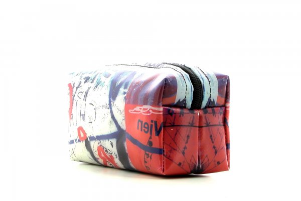 Cosmetic bag Burgstall Schorn graffiti, writings, abstract, red, white, blue