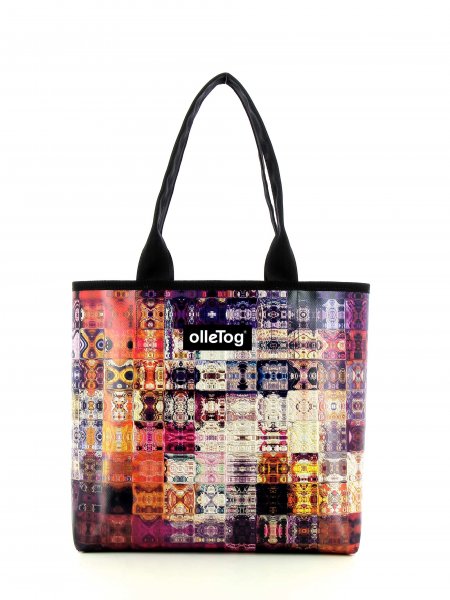 Shopping bag Kurzras Weingueter abstract, plaid, red, burgundy, geometric, lilac