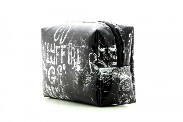 Cosmetic bag Vellau Köbl black, white, letters
