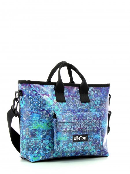 Shopping bag Tschars Soeles blue, grey, turquoise, texture, carpet