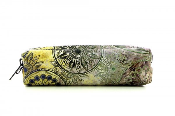 Pencil case Marling Grutzen Colorful vintage pattern with flowers,mandala, gold, yellow, blue, green