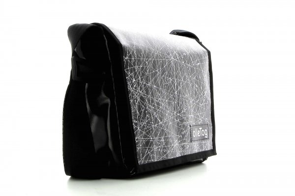 Messenger bag Eppan Montog black, white, lines, fonts, two-colour, starry sky
