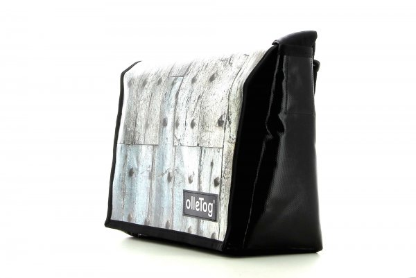 SALE messenger bag Eppan - Zanser Stripes, grey, wooden wall, rust, nails