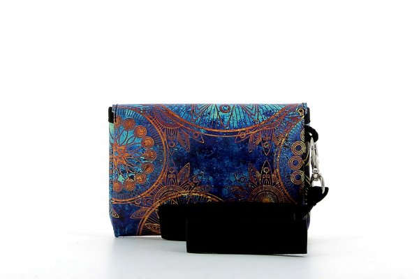 Accessory Wallet San Marco flowers, blue, gold, yellow
