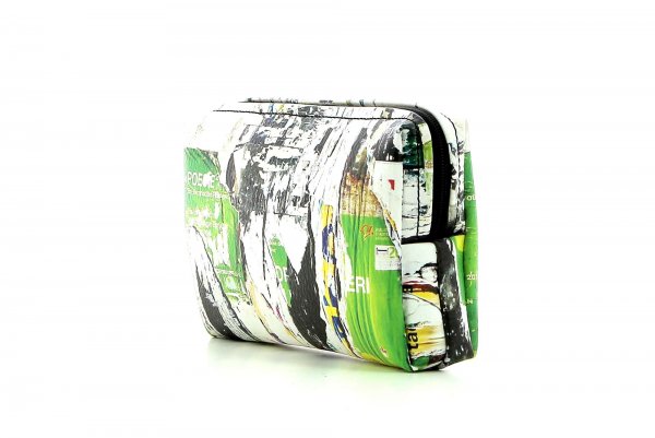 Cosmetic bag Steinegg Spaur photo collage, green, yellow, torn poster