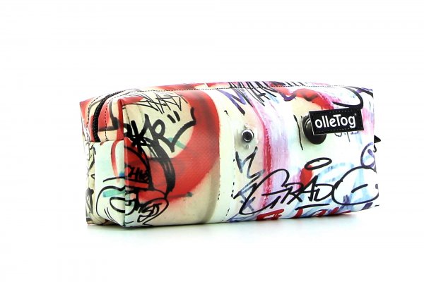 Pencil case Rabland Haslacher graffiti, scriptures, red, white, black