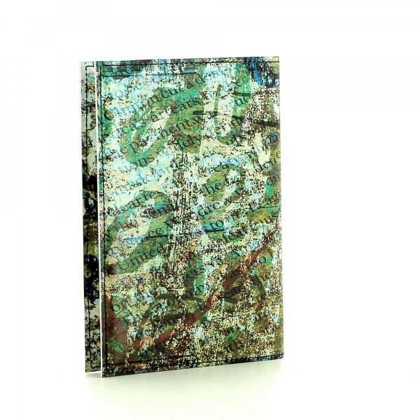 Notebook Laas - A6 Gallmetz green, grey, beige, black, fonts, vintage