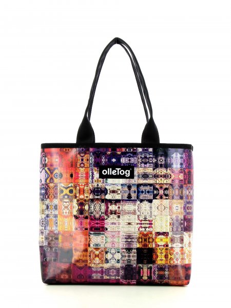 Shopping bag Kurzras Weingueter abstract, plaid, red, burgundy, geometric, lilac