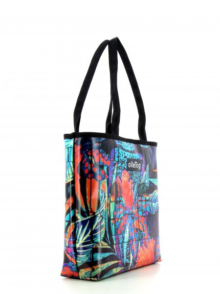 Shopping bag Kurzras Neudorf Abstract, red, black, blue, turquoise
