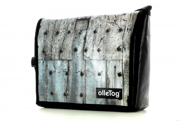 borse borsa a tracolla Zanser Strisce, grigio, parete di legno, ruggine, chiodi