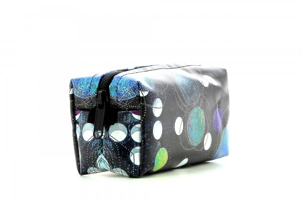 Cosmetic bag Burgstall Selva dots, black, colored, white, blue