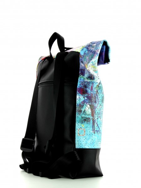 Roll backpack Riffian Tanzer turquoise, blue, dots, areas