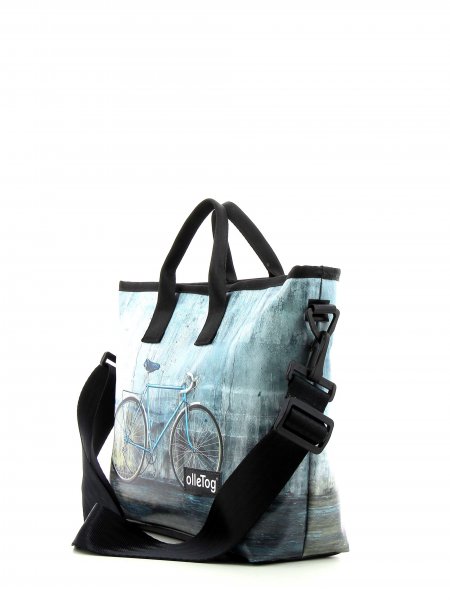 Bags Shopping bag Montani grey, turquoise, retro, vintage, wall, concrete, racing bike 