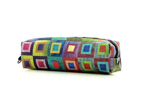 Pencil case Marling Damm colored, checked, geometric, yellow, lilac, blue