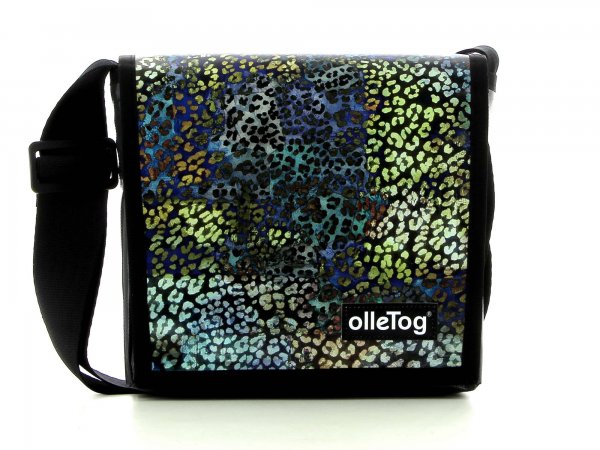 SALE messenger bag Glurns - Parota Pattern, blue, gold, dark, dots