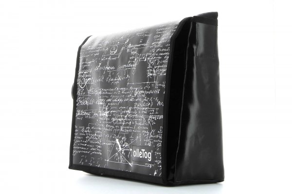 Messenger bag Bruneck Kaltegg scriptures, black, white