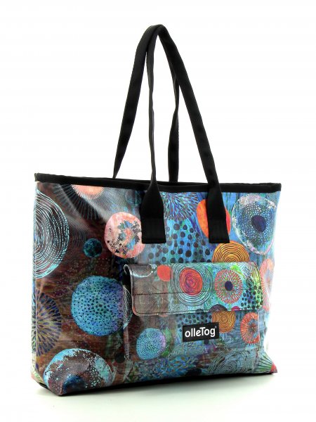 Shopping bag Deutschnofen Vogtland colorful, abstract, blue, red, orange, circles, patchwork
