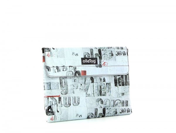 Tablet case Eggen 11'' Curon collage of photos, writings, letters, black, white