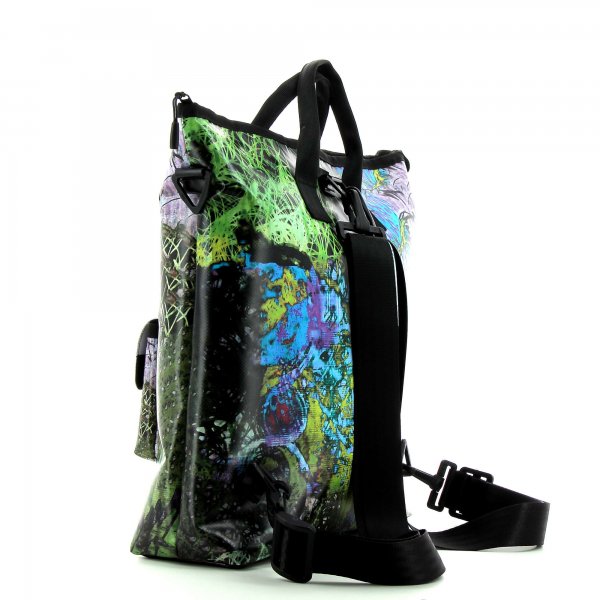 Backpack bag Pfalzen Dorn green, blue, purple, circle