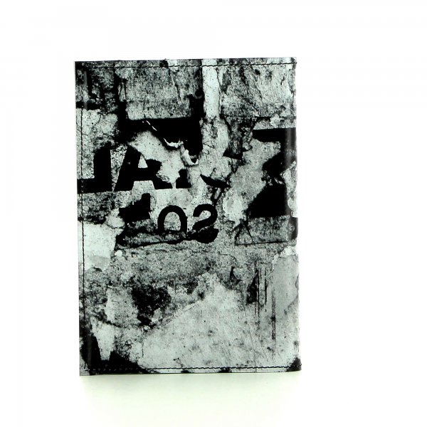 Notizheft Laas - A6 Traun grau, schwarz, plakat, papier
