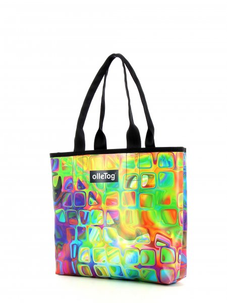 Shopping bag Kurzras Fleimstaler geometric, abstract, colorful, yellow, blue, pink, red, orange