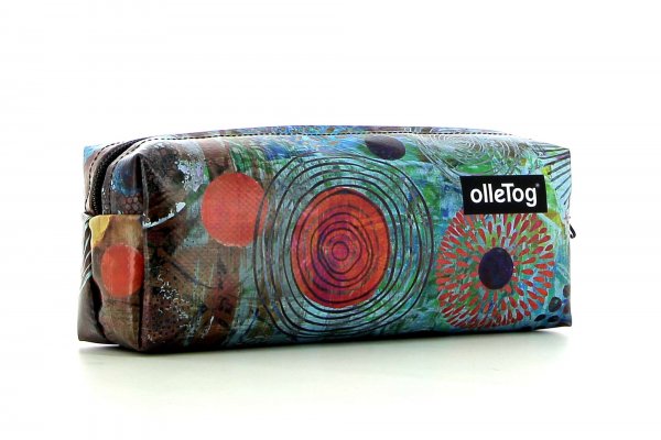 Pencil case Rabland Vogtland colorful, abstract, blue, red, orange, circles, patchwork