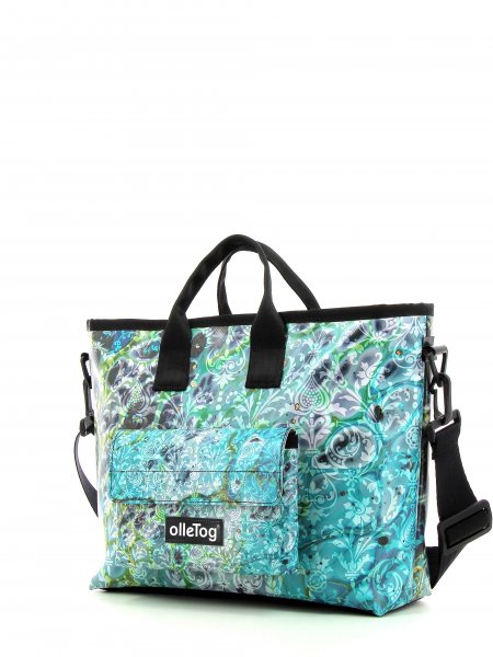 Shopping bag Tschars Spiss turquoise, pattern, flowers