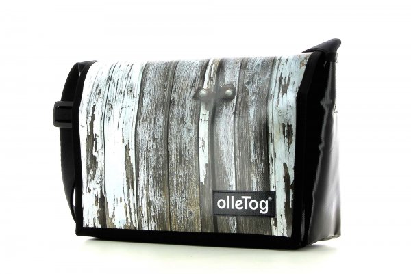 Messenger bag Eppan Lappa Stripes, white, wooden wall, wooden mouldings