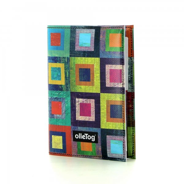 Notebook Laas - A6 Damm colored, checked, geometric, yellow, lilac, blue