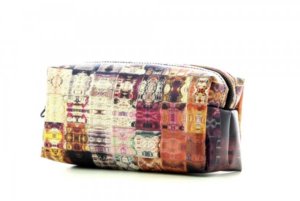 Cosmetic bag Burgstall Weingueter abstract, plaid, red, burgundy, geometric, lilac