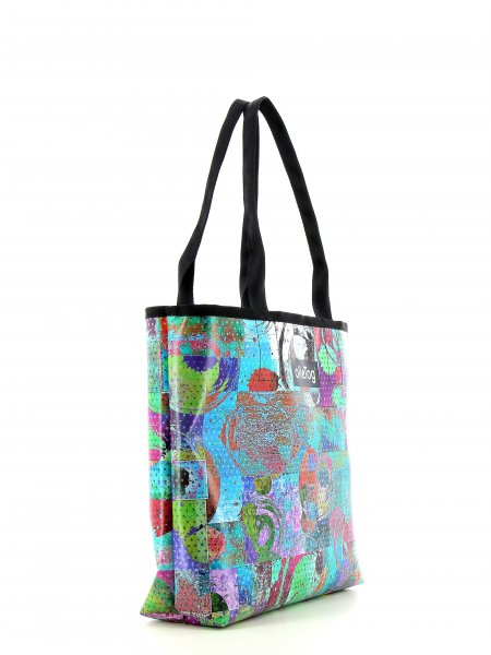 Shopping bag Kurzras Kirner Surfaces, square, blue, green, red