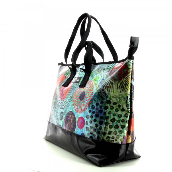 Traveling bag Georgen Vogtland colorful, abstract, blue, red, orange, circles, patchwork