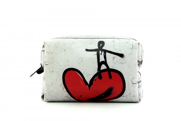 Cosmetic bag Vilpian Kranzelstein heart, red, white, wall
