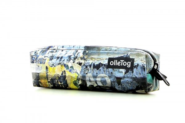 Accessory Pencil case Drau Fonts, torn, yellow, grey, poster, paper