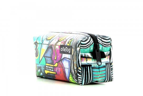 Cosmetic bag Burgstall Karpov Abstract, colourful, green, turquoise, white, comic