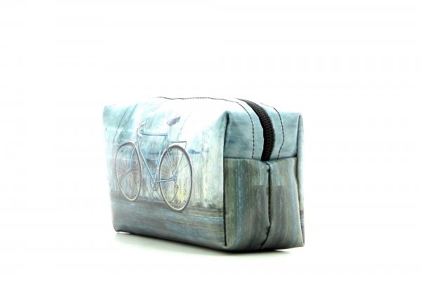 Cosmetic bag Burgstall Montani grey, turquoise, retro, vintage, wall, concrete, racing bike 
