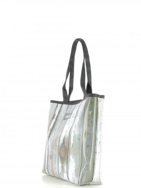Shopper Einkaufstaschen Vormad Streifen, weiß, Holzwand, Holzleisten